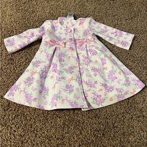 Blueberri Boulevard Girls Size 24 months Purple Floral Dress with Tulle and Coat